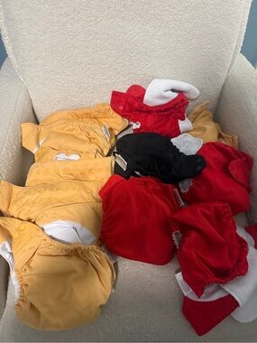 BumGenius Reusable Diaper Covers in Yellow, Red & Black